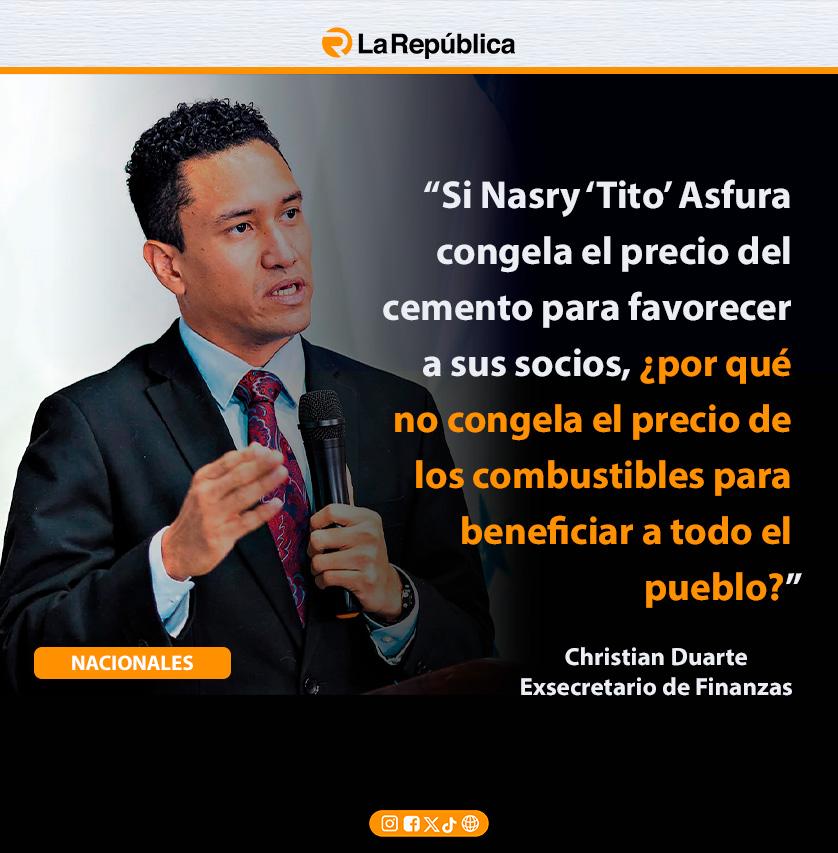 “Si Nasry ‘Tito’ Asfura  congela el precio del  cemento para favorecer  a sus socios, ¿por qué  no congela el precio de  los combustibles pa - Cover Image